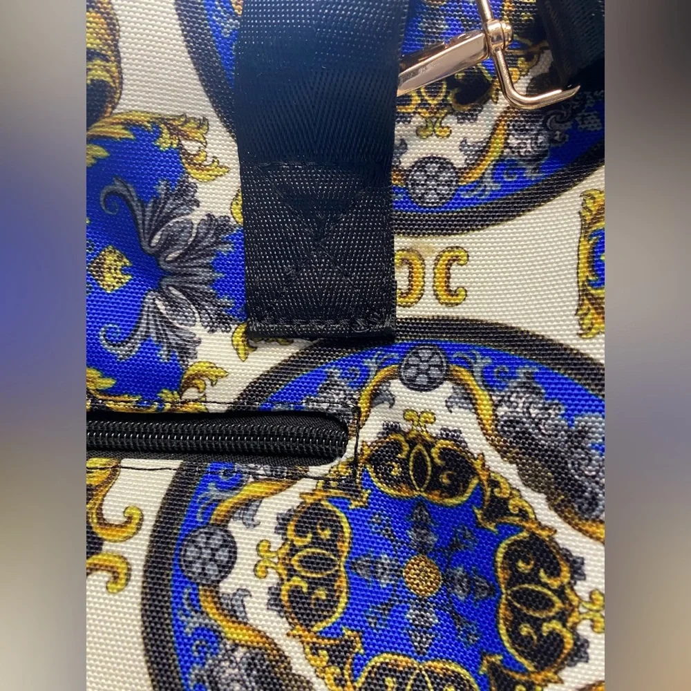 Alice + Olivia Weekender Duffle Gaudy Blue and Gold Design Women's Weekender Bag - Picture 2 of 7